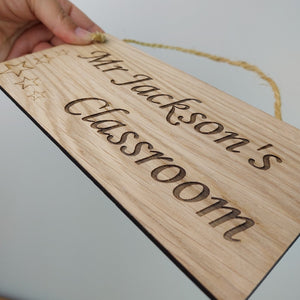 Personalised Wooden Teacher Gift - Classroom Door Sign - Personalised Thank You Gift/Present - Hanging sign