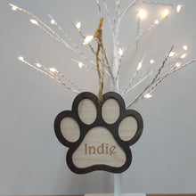 Load image into Gallery viewer, Paw Print Tree decoration - Christmas Decoration| Pet ornament| Personalised decoration