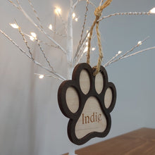 Load image into Gallery viewer, Paw Print Tree decoration - Christmas Decoration| Pet ornament| Personalised decoration