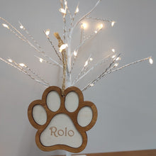 Load image into Gallery viewer, Paw Print Tree decoration - Christmas Decoration| Pet ornament| Personalised decoration