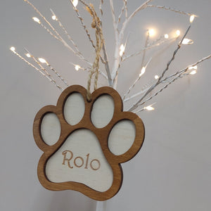 Paw Print Tree decoration - Christmas Decoration| Pet ornament| Personalised decoration