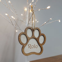 Load image into Gallery viewer, Paw Print Tree decoration - Christmas Decoration| Pet ornament| Personalised decoration
