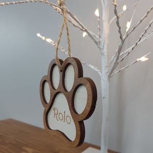 Paw Print Tree decoration - Christmas Decoration| Pet ornament| Personalised decoration