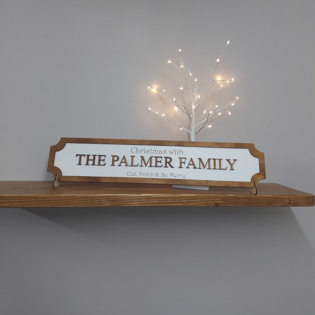 Personalised wooden train sign- Christmas 