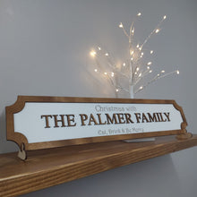 Load image into Gallery viewer, Personalised Street Train Sign Family Home Style Indoor Custom Sign Plaque Bespoke Gift Idea Christmas Theme Christmas Sign