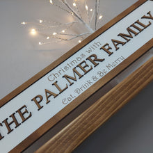 Load image into Gallery viewer, Personalised Street Train Sign Family Home Style Indoor Custom Sign Plaque Bespoke Gift Idea Christmas Theme Christmas Sign