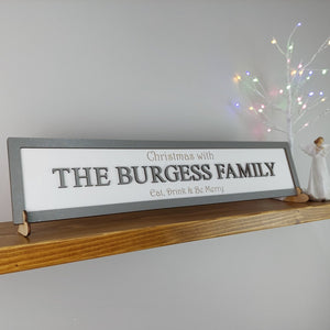 Personalised Family Christmas Sign Family Home Style Indoor Custom Sign Plaque Bespoke Gift Idea Christmas Theme Christmas Sign 3D Wooden sign