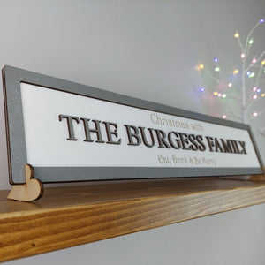 Grey glitter 3D Wooden sign