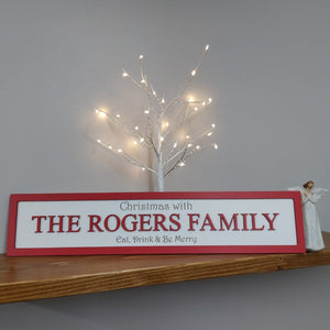 Red 3D wooden sign