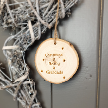 Load image into Gallery viewer, PERSONALISED LOG CHRISTMAS HANGING DECORATION
