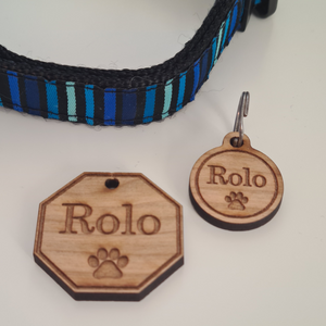 Personalised Pet collar wooden tag