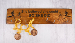 Personalised Handmade Gifts - Medal Holders- "She Believed She Could"