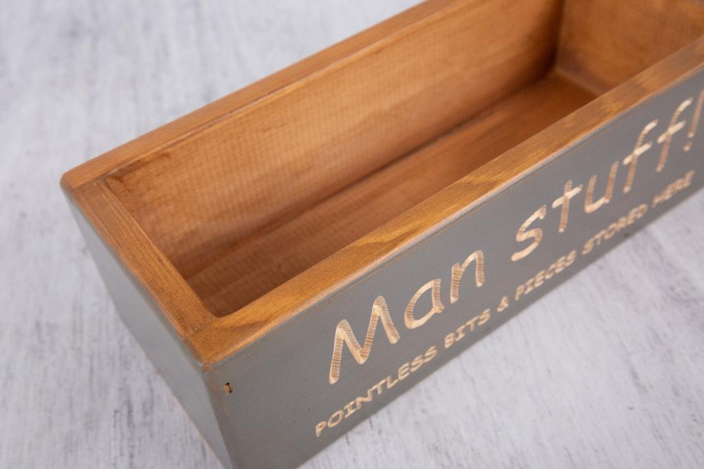 Personalised Gifts For Him - Unique Wooden Boxes - Man Stuff