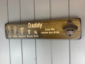 Personalised Family Bottle Openers