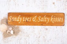 Load image into Gallery viewer, Personalised Gifts - Small Wooden Signs - Sandy Toes And Salty Kisses