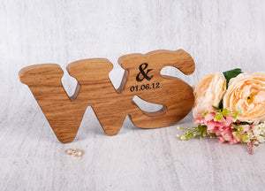 Wedding Anniversary Gifts - Double Oak Personalized Letters