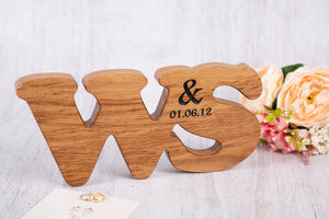 Wedding Anniversary Gifts - Double Oak Personalized Letters