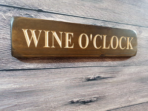 Personalised Gifts For her - Wooden Signs - Wine O'clock