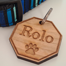 Load image into Gallery viewer, Personalised Wooden Dog Tag | Cat Tag | Personalised Pet Tag | Engraved with Name, Address and Phone Number