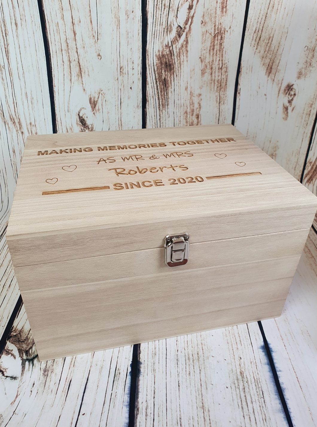 Wedding Memory Box - Personalised Anniversary Box - 5th Year Anniversary